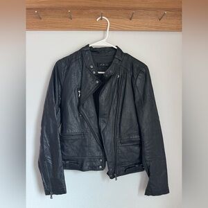 Women's Black Leather Biker Jacket